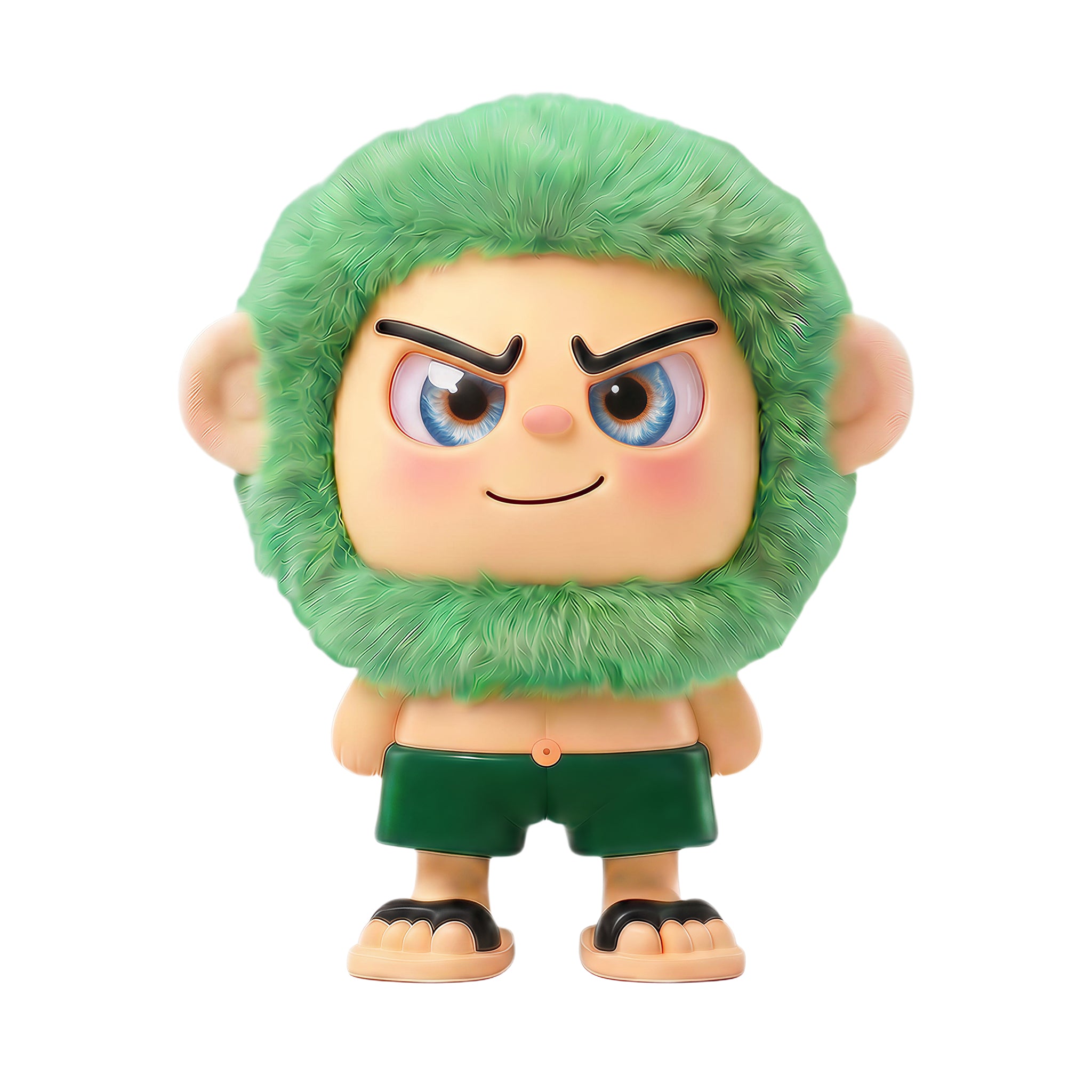Leizi GE AI Companion & Emo Robot, Plush Interactive Toy Figure  (Green, Smiling Expression)