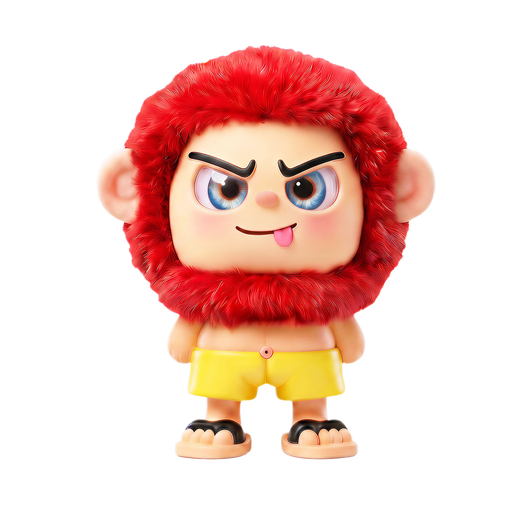 Leizi GE AI Companion & Emo Robot, Plush Interactive Toy Figure (Rose Red, Blepping Expression)