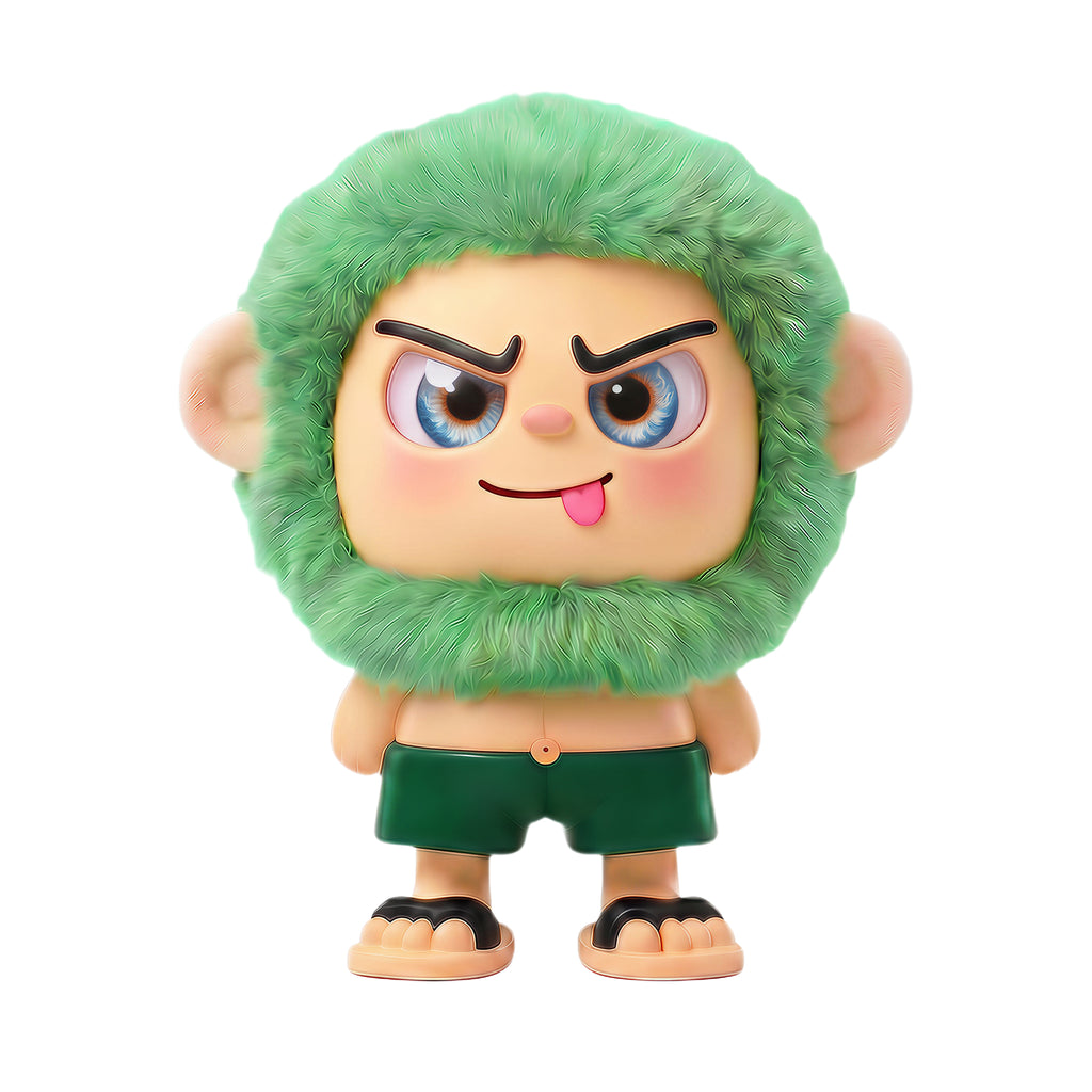 Leizi GE AI Companion & Emo Robot, Plush Interactive Toy Figure (Green, Blepping Expression)