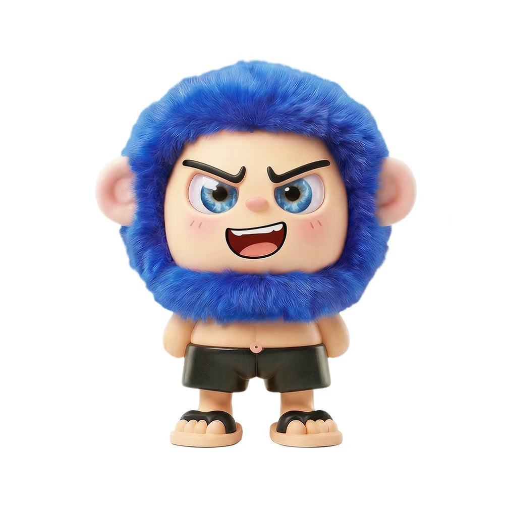 Leizi GE AI Companion & Emo Robot, Plush Interactive Toy Figure (Blue, Laughing Expression)