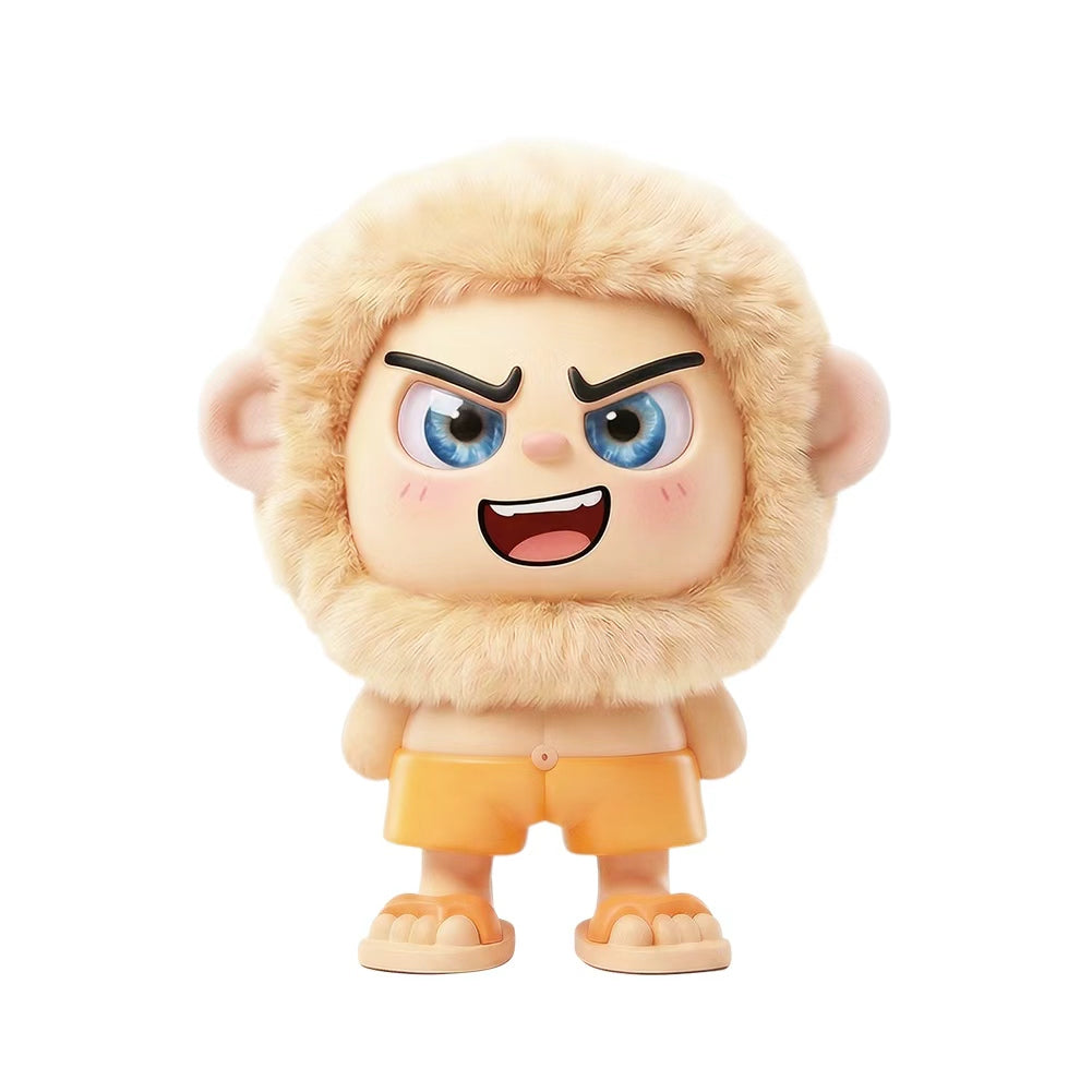 Leizi GE AI Companion & Emo Robot, Plush Interactive Toy Figure (Beige, Laughing Expression)
