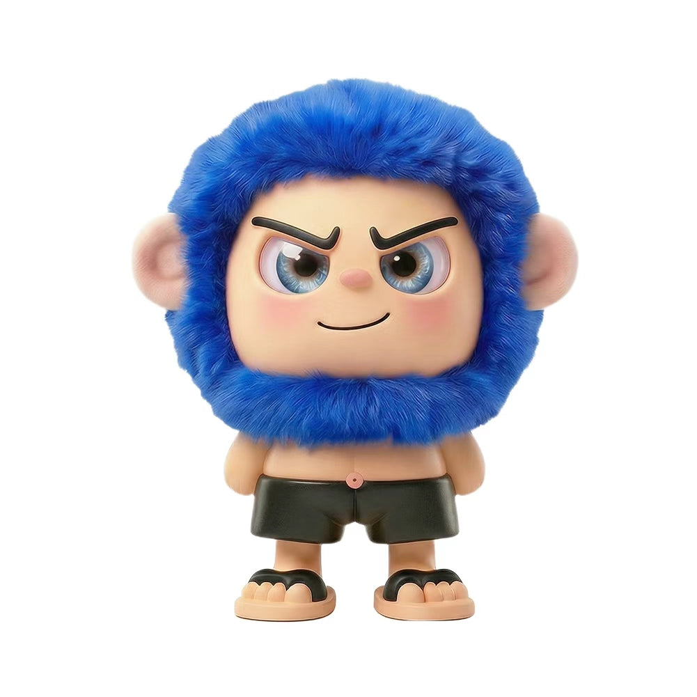 Leizi GE AI Companion & Emo Robot, Plush Interactive Toy Figure  (Blue, Smiling Expression)