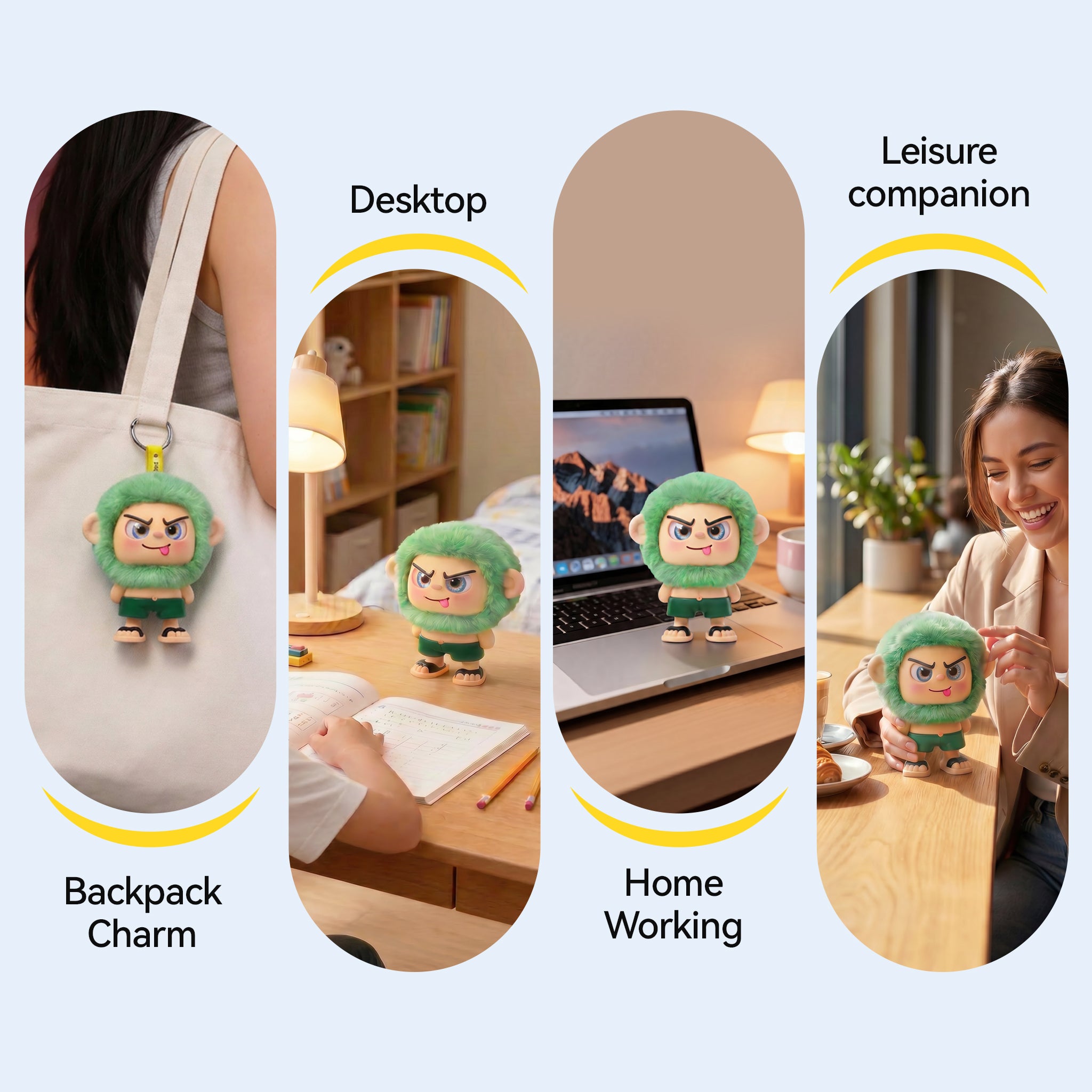 Leizi GE AI Companion & Emo Robot, Plush Interactive Toy Figure (Green, Blepping Expression)