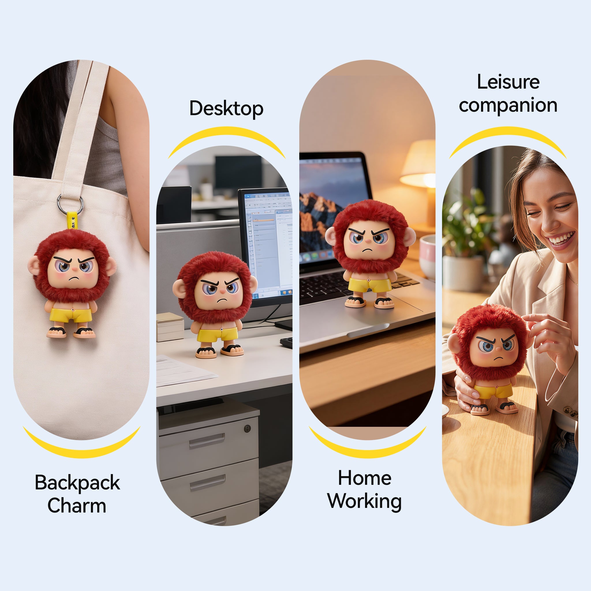 Leizi GE AI Companion & Emo Robot, Plush Interactive Toy Figure (Rose Red, Frowning Expression)